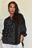 Ole Bubble Cotton Bandana Laurie Blouse Black